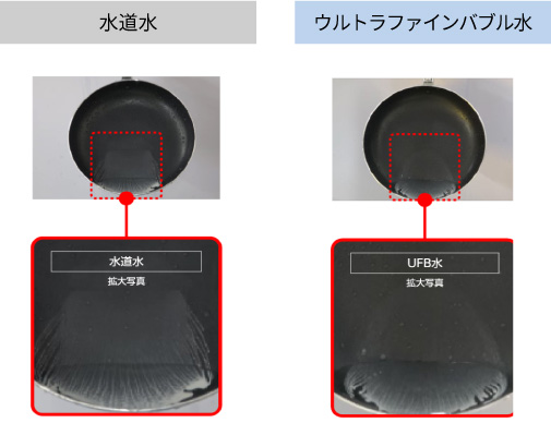 フライパン洗浄効果比較画像